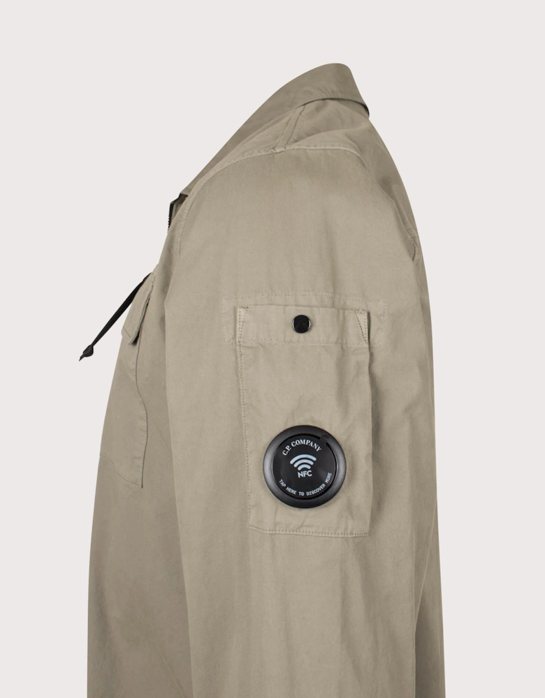 Organic Gabardine Zipped Lens Overshirt