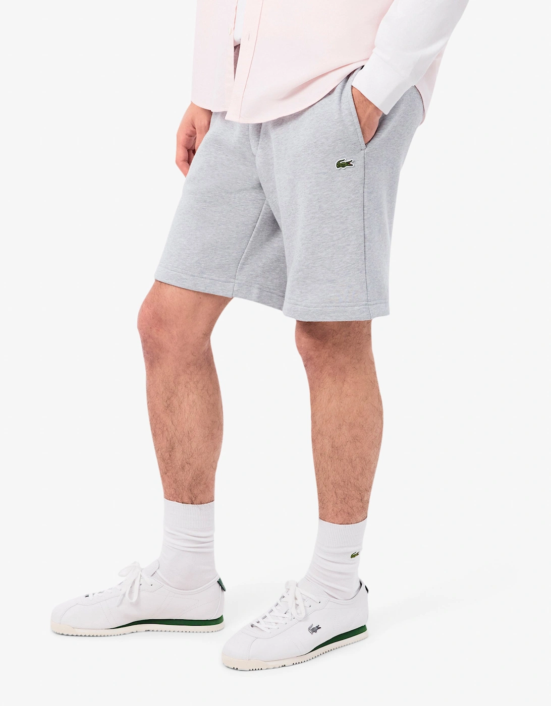 Lacoste Men's Grey Regular Fit Fleece Shorts - Silver Chine Cca - Size 33/32/32