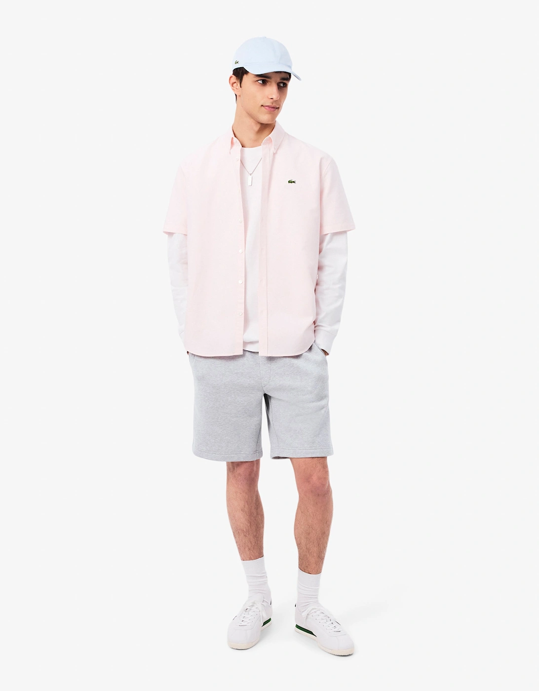 Lacoste Regular Fit Mens Fleece Shorts - Silver Chine CCA