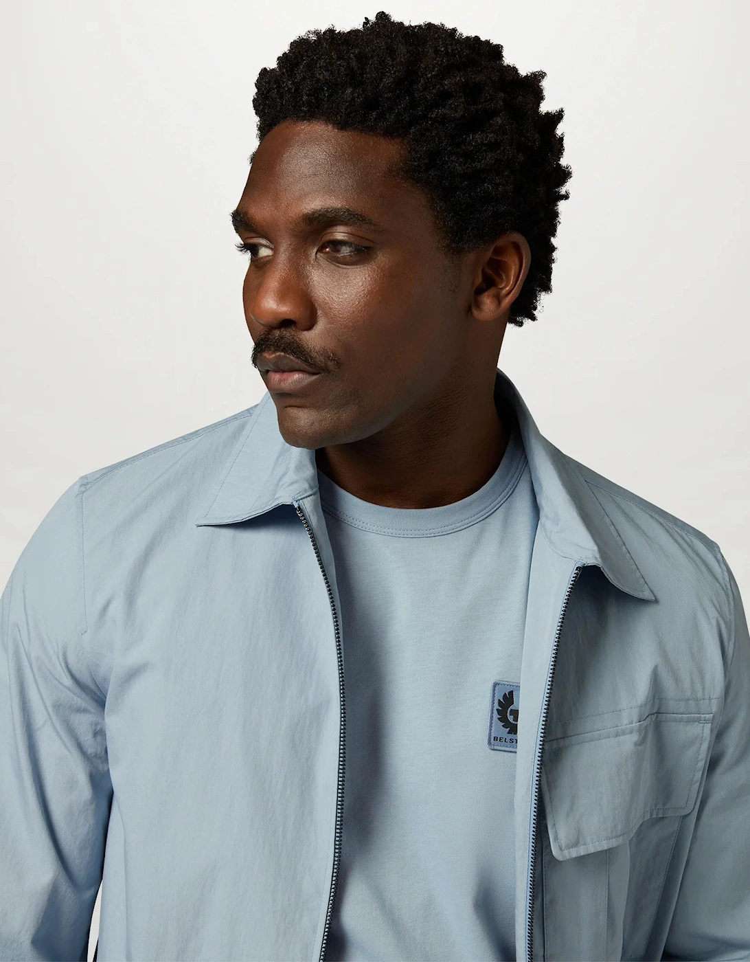 Belstaff Mens Icon Logo T-Shirt - Mist Blue