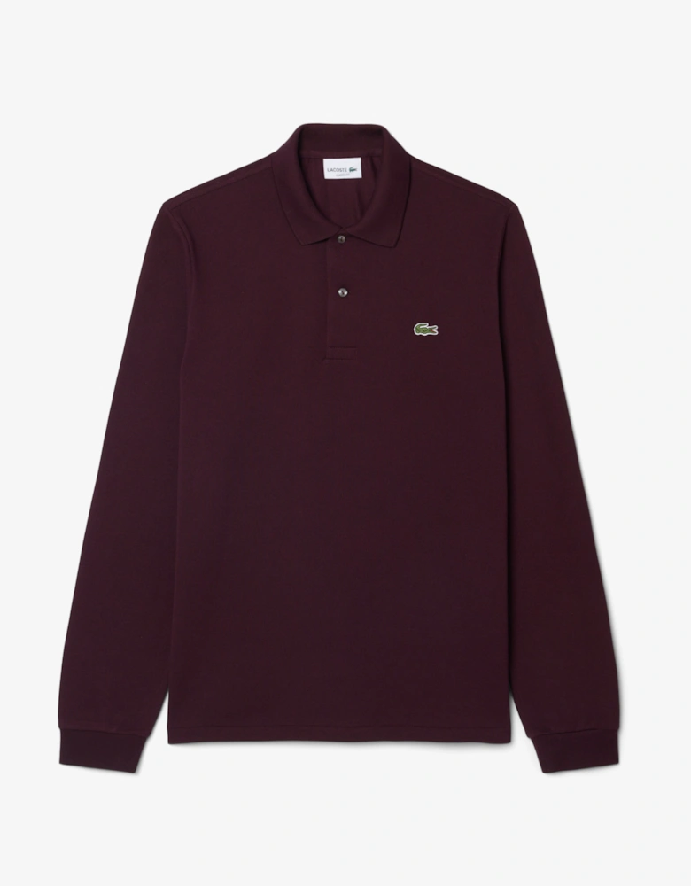 Lacoste Original L.12.12 Mens Long Sleeve Cotton Polo Shirt - Chestnut Brown 3KE