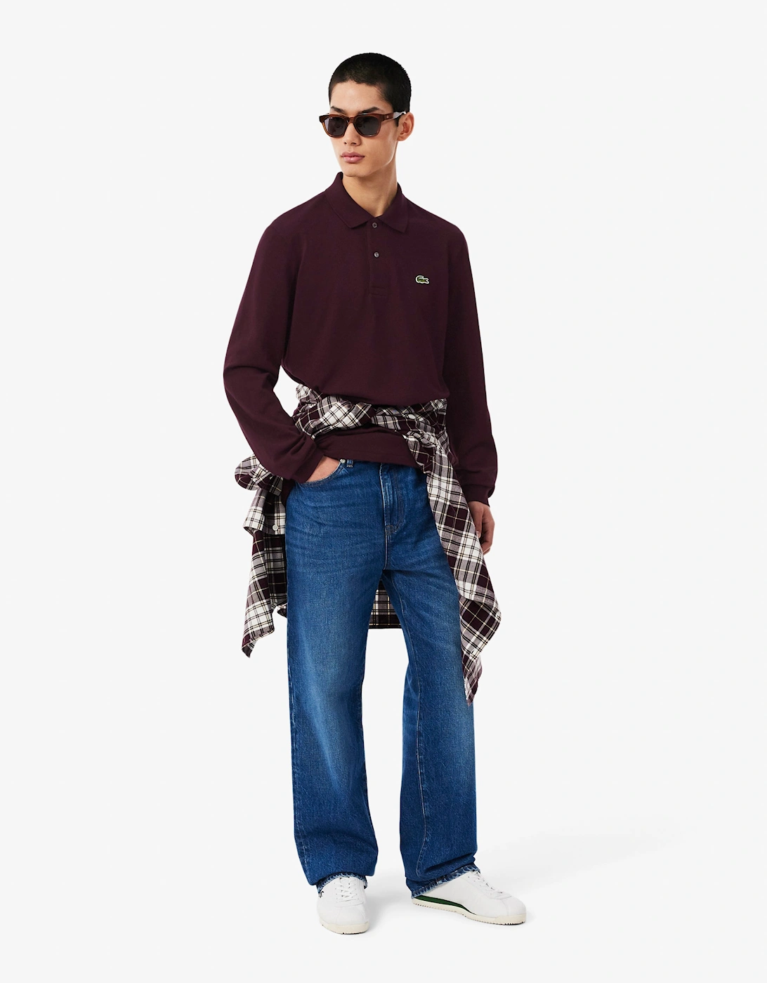 Lacoste Original L.12.12 Mens Long Sleeve Cotton Polo Shirt - Chestnut Brown 3KE