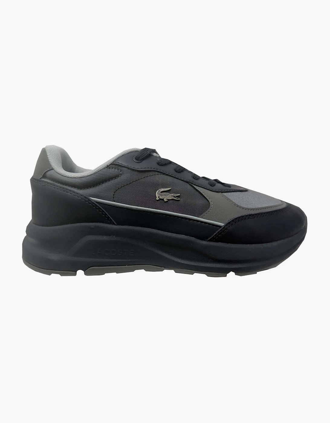 Lacoste Men's Lacoste Men's Black Grey Run Set Ace Grey Trainers