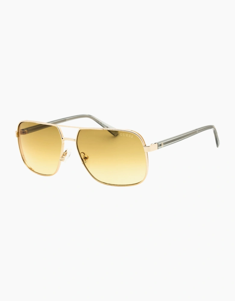 Guess Shiny Pale Gold Brown Gradient Sunglasses