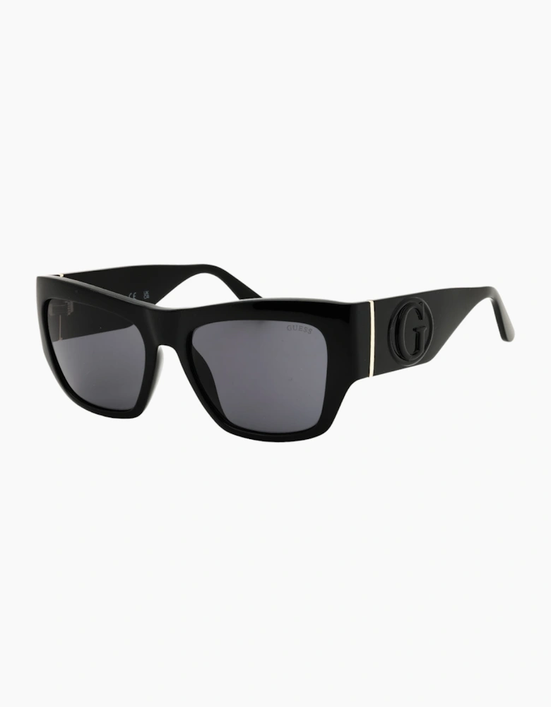 Guess Shiny Black Oversized Sunglasses
