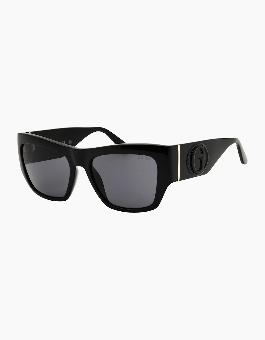 Guess Shiny Black Oversized Sunglasses