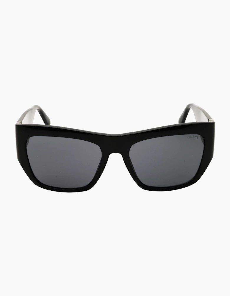 Guess Shiny Black Oversized Sunglasses