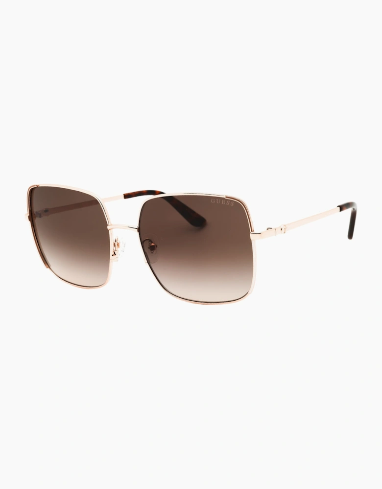 Guess Shiny Rose Gold Brown Gradient Sunglasses