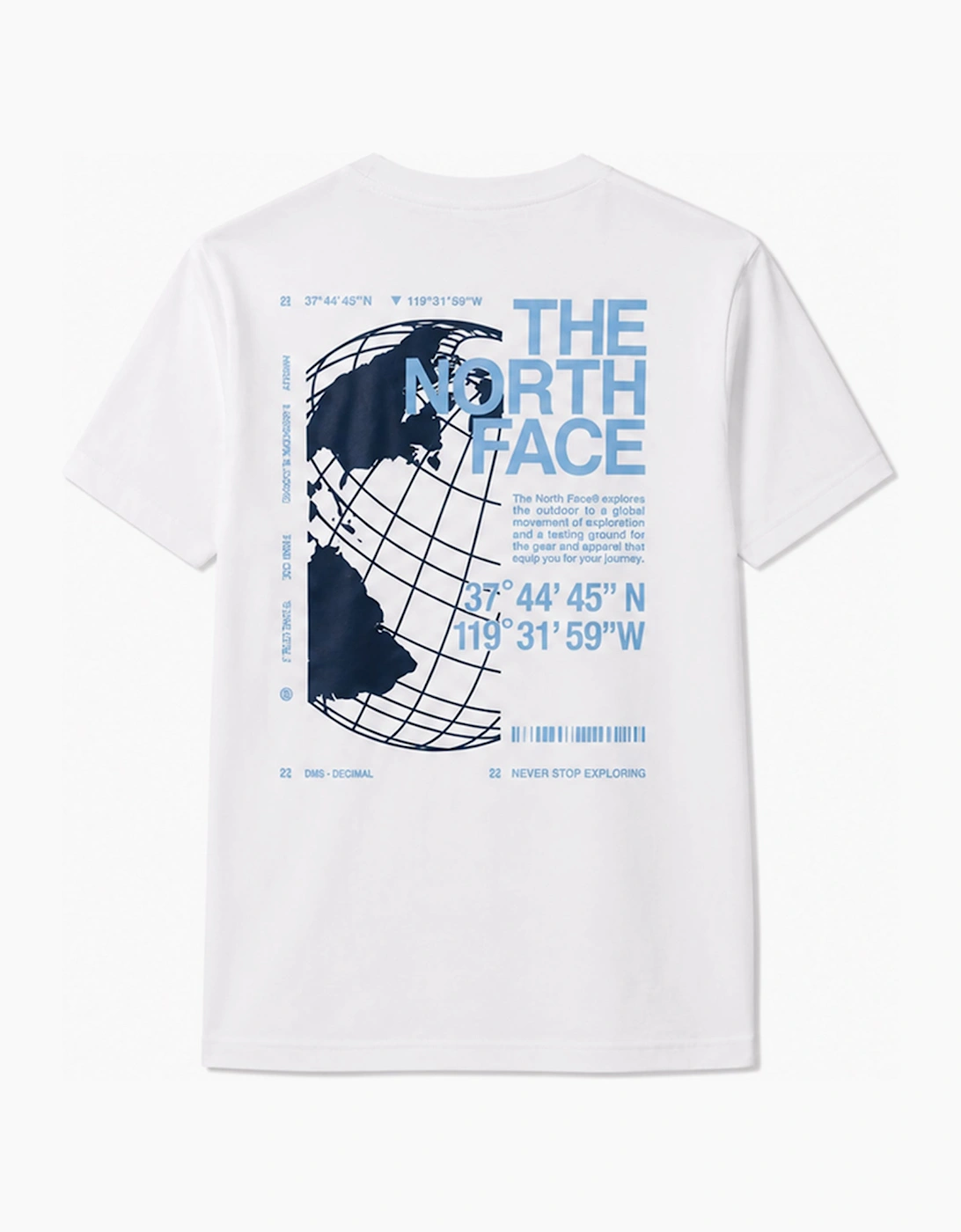 The North Face Men's The North Face Mens T Shirt Globe Reload Relaxed Fit Crew Neck Short Sleeve Cotton Tee - White