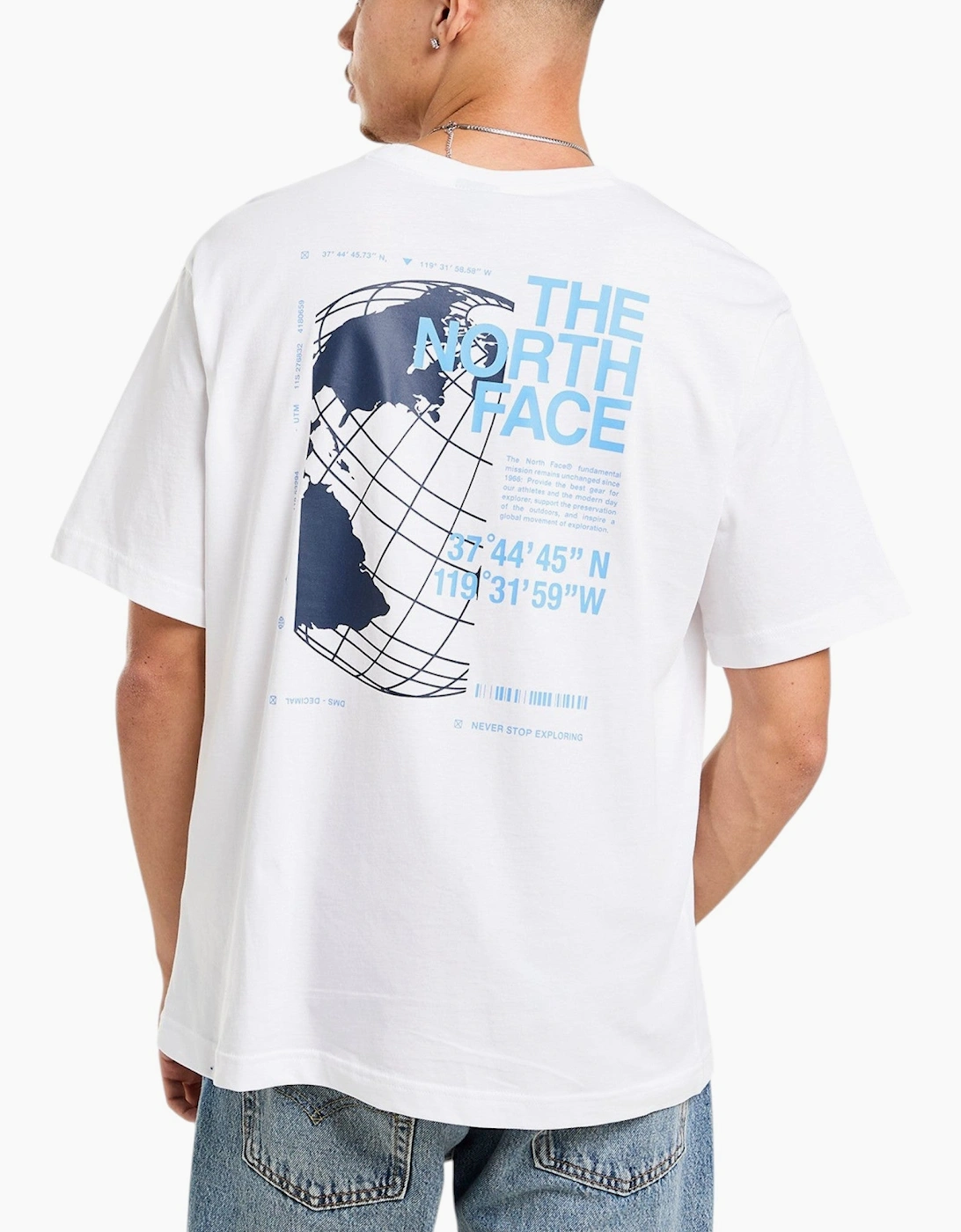 The North Face Mens T Shirt Globe Reload Relaxed Fit Crew Neck Short Sleeve Cotton Tee