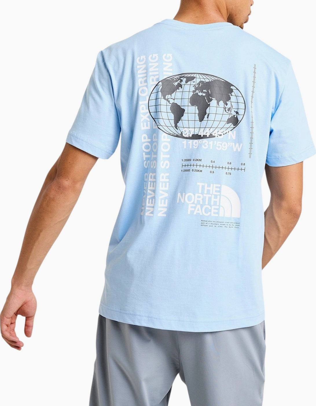The North Face Mens T Shirt M Energy Globe Crew Neck Short Sleeve Cotton Tee