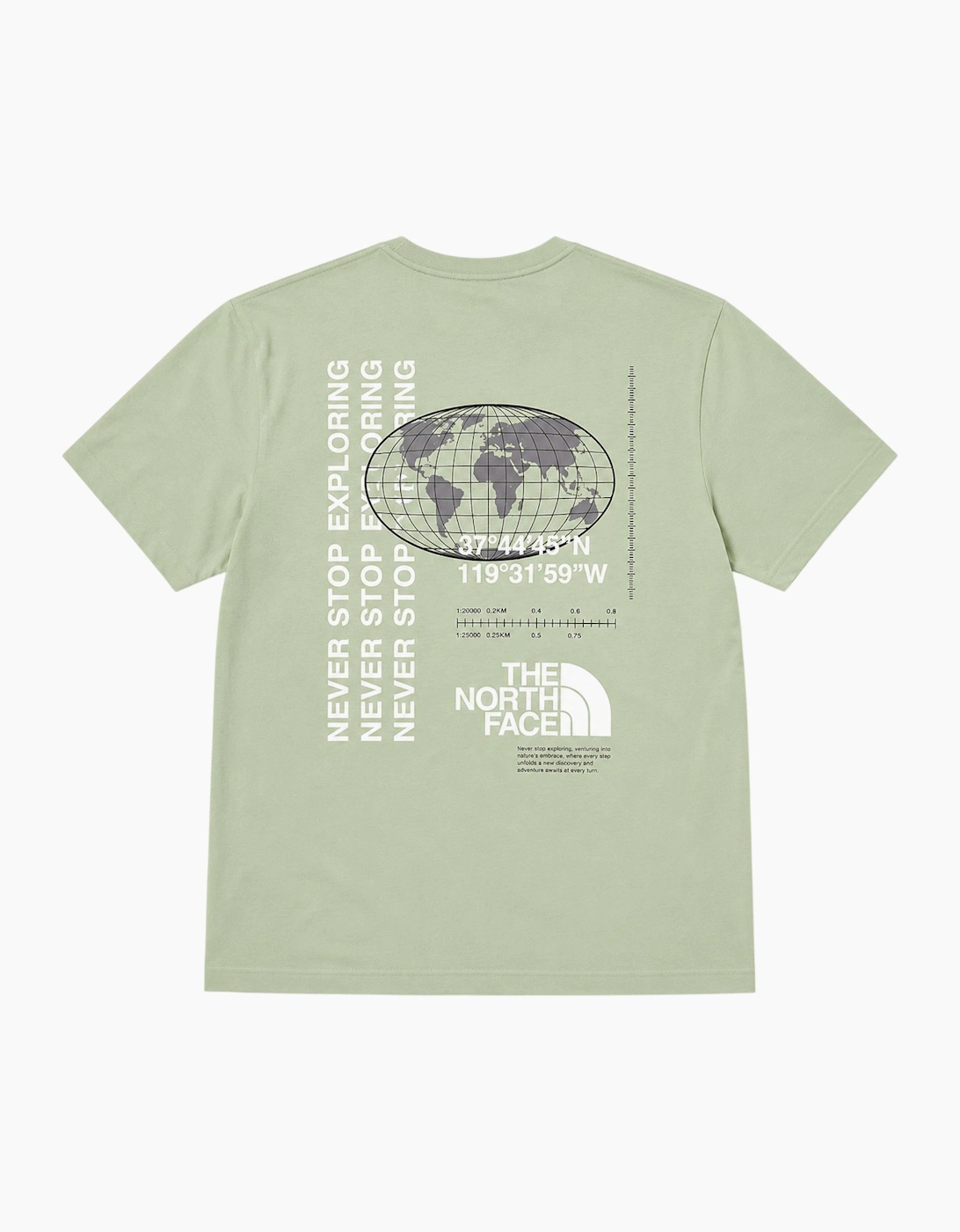The North Face Mens T Shirt M Energy Globe Crew Neck Short Sleeve Cotton Tee