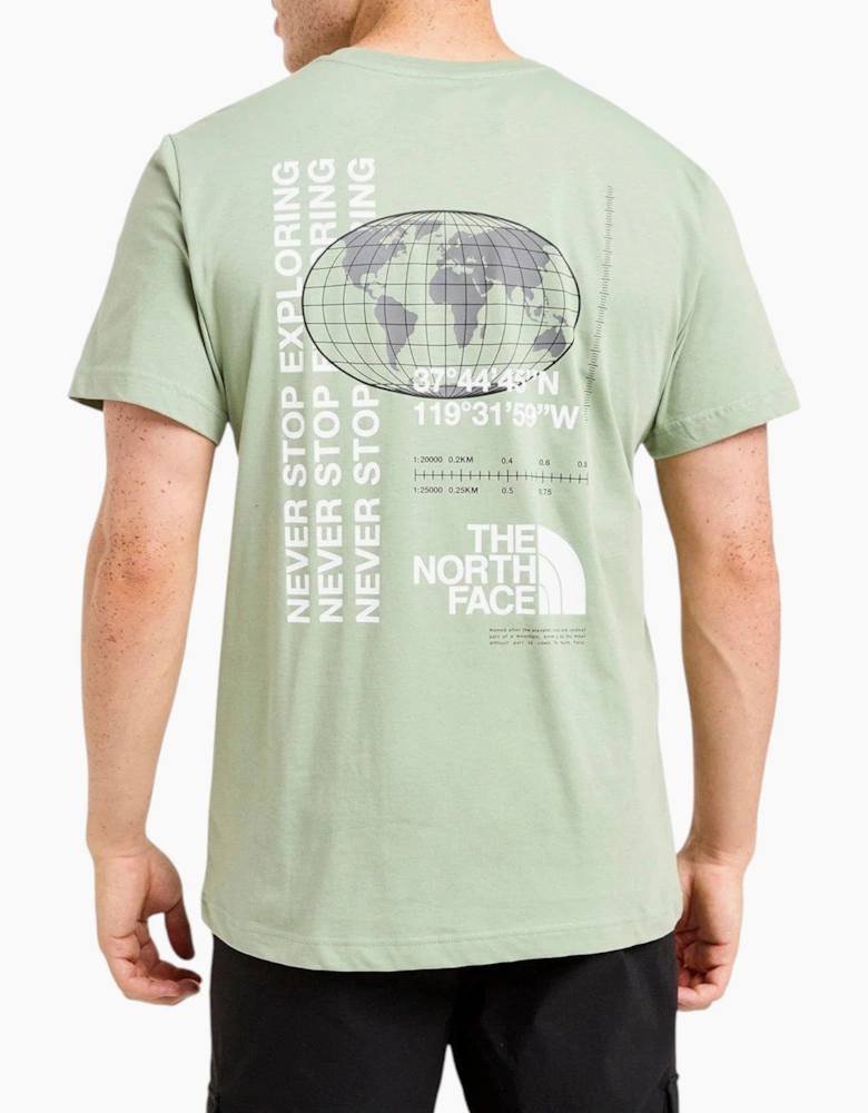 The North Face Mens T Shirt M Energy Globe Crew Neck Short Sleeve Cotton Tee
