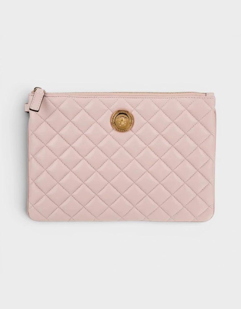 Logo Medusa Quilted Pouch Soft Pink Gold