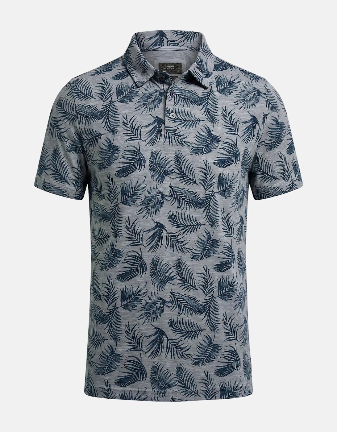 Overdyed Palm Print Polo Shirt Midnight, 3 of 2
