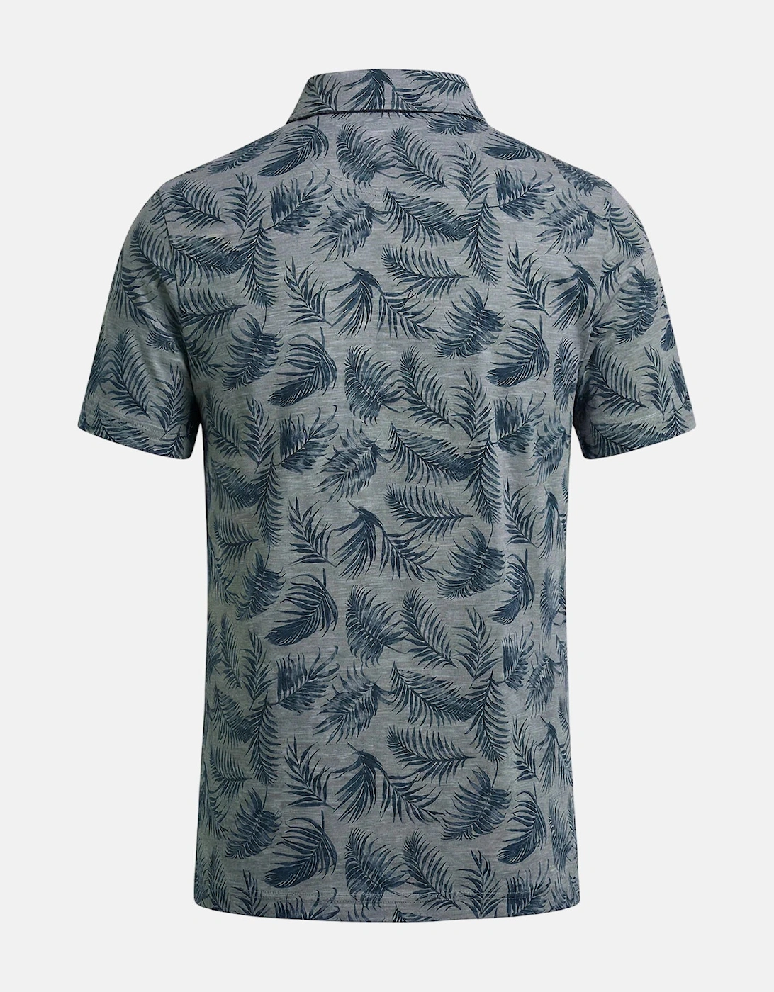 Overdyed Palm Print Polo Shirt Midnight