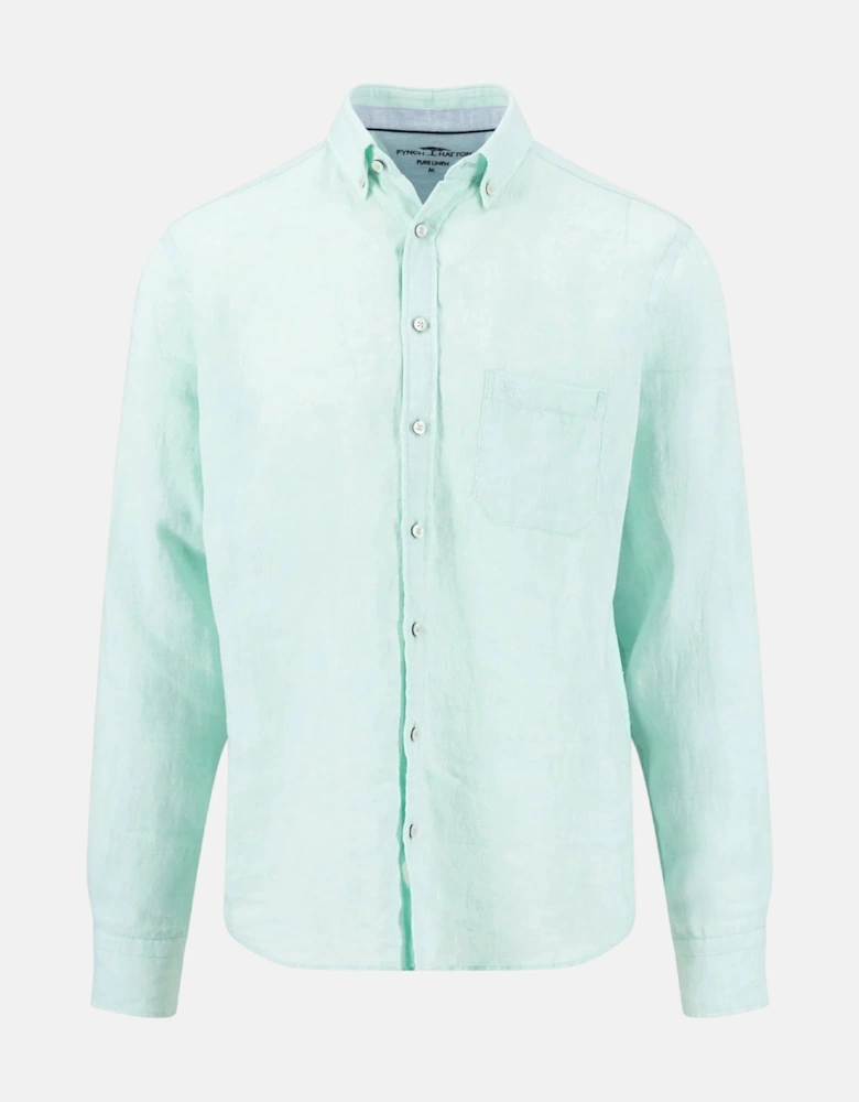 Pure Linen Button Down Shirt Mint
