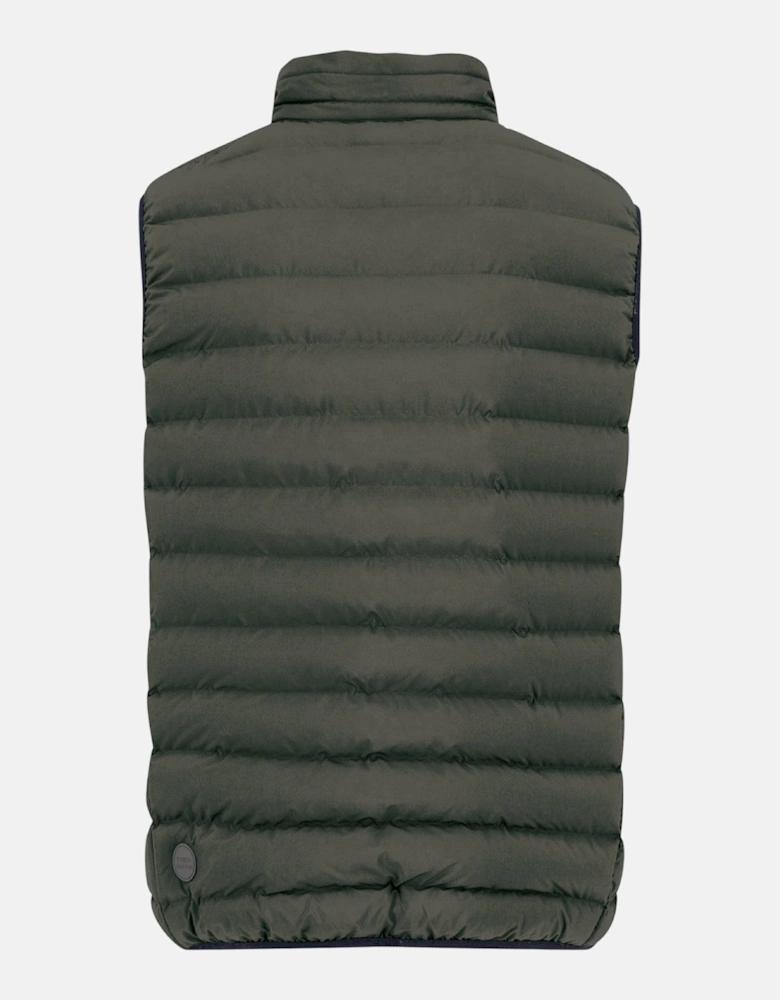 Stand Collar Light Weight Vest Dark Khaki