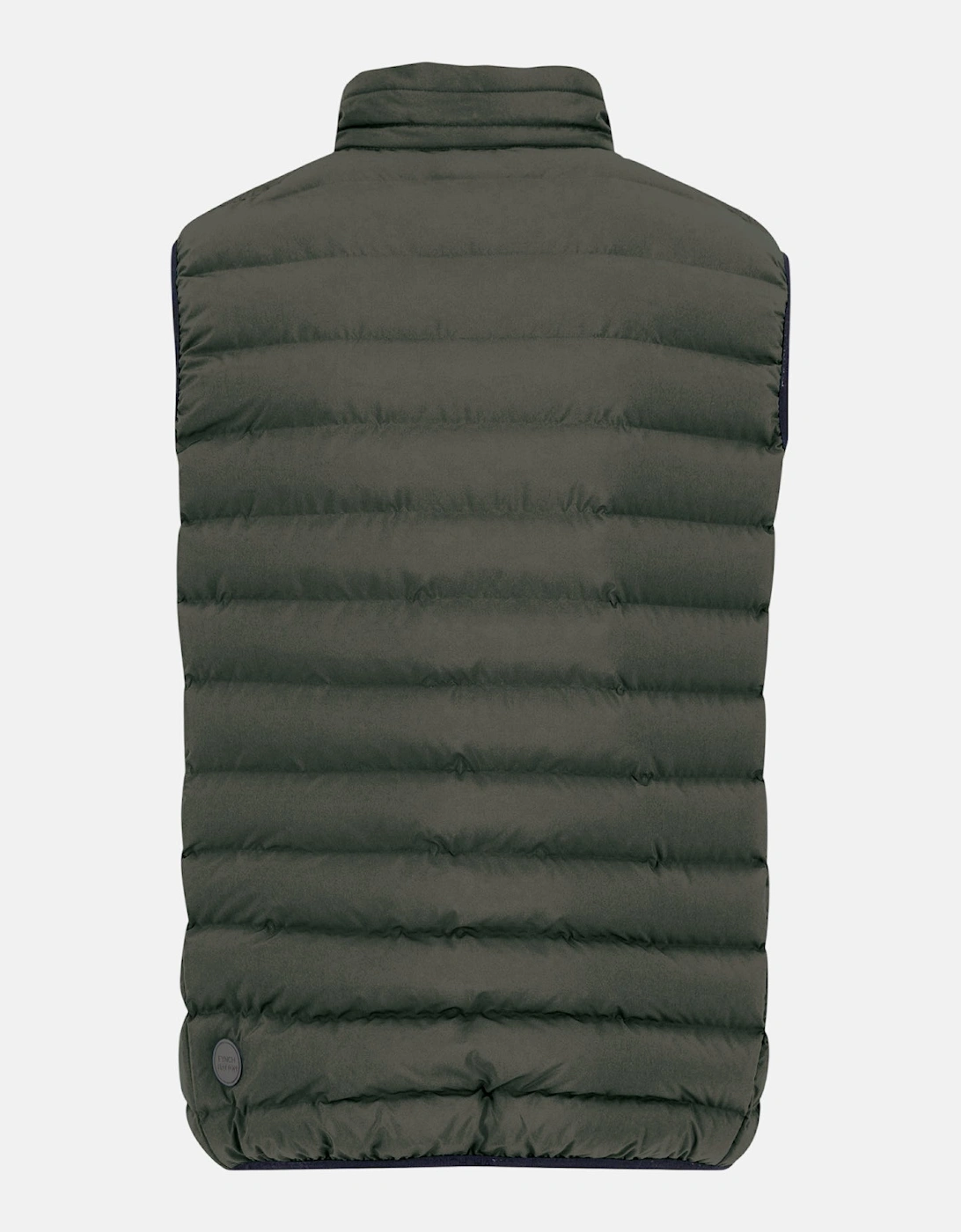 Stand Collar Light Weight Vest Dark Khaki
