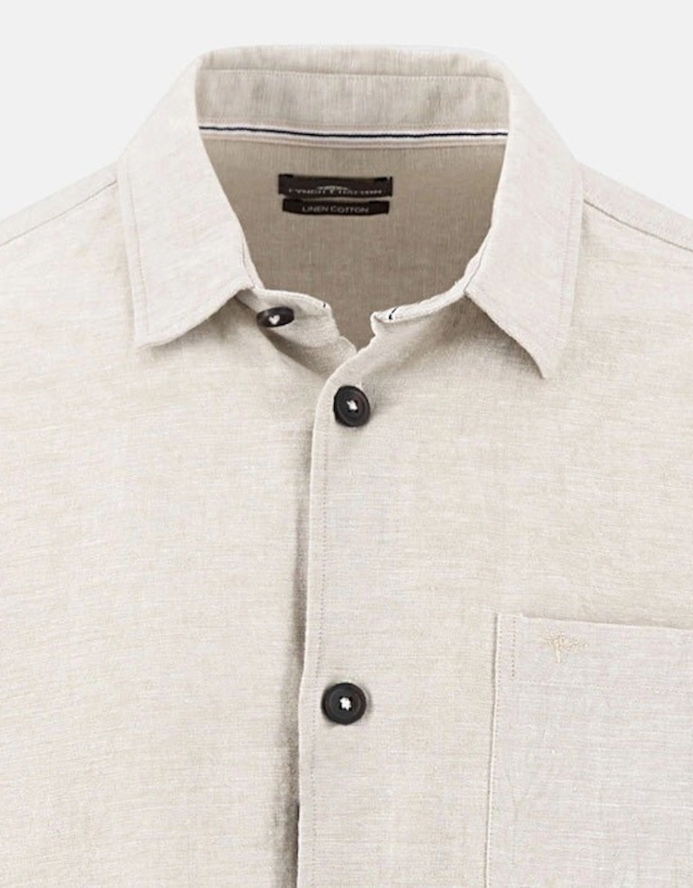 Cotton Linen Overshirt Sand
