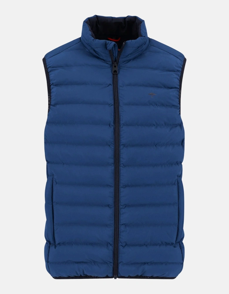 Stand Collar Light Weight Vest Harbour Blue