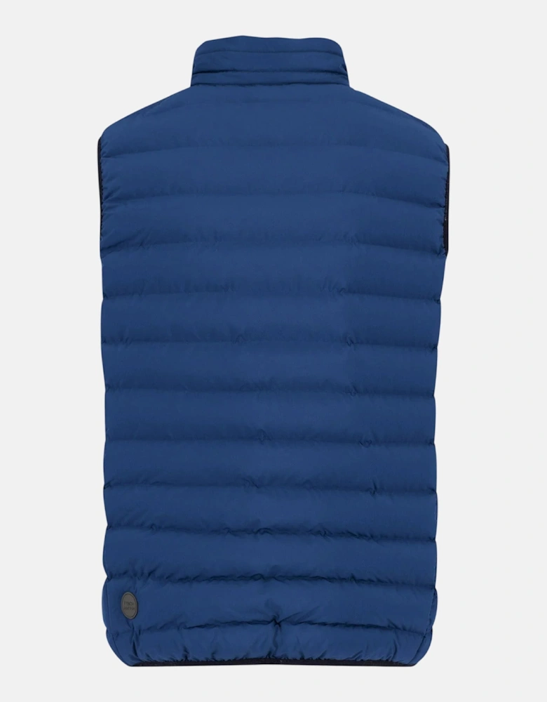 Stand Collar Light Weight Vest Harbour Blue