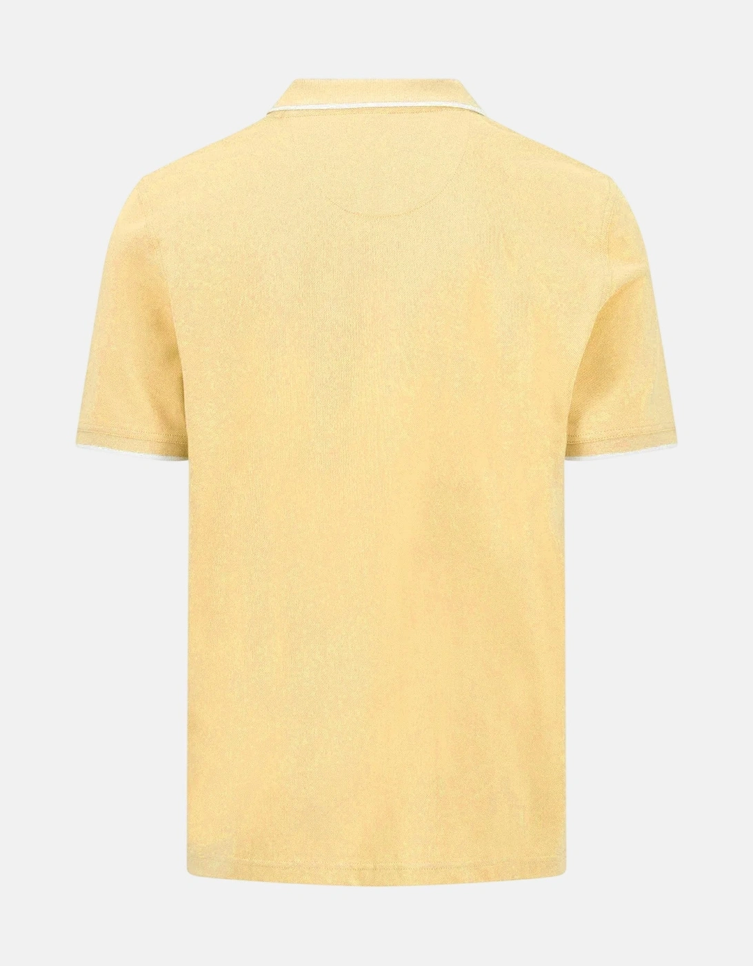 Contrast Tipped 2-Ply Cotton Polo Shirt Pale Yellow