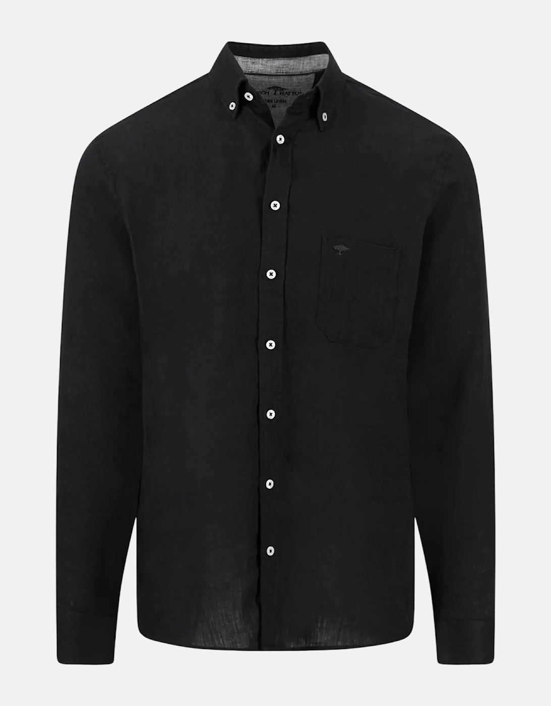 Pure Linen Button Down Shirt Black, 3 of 2