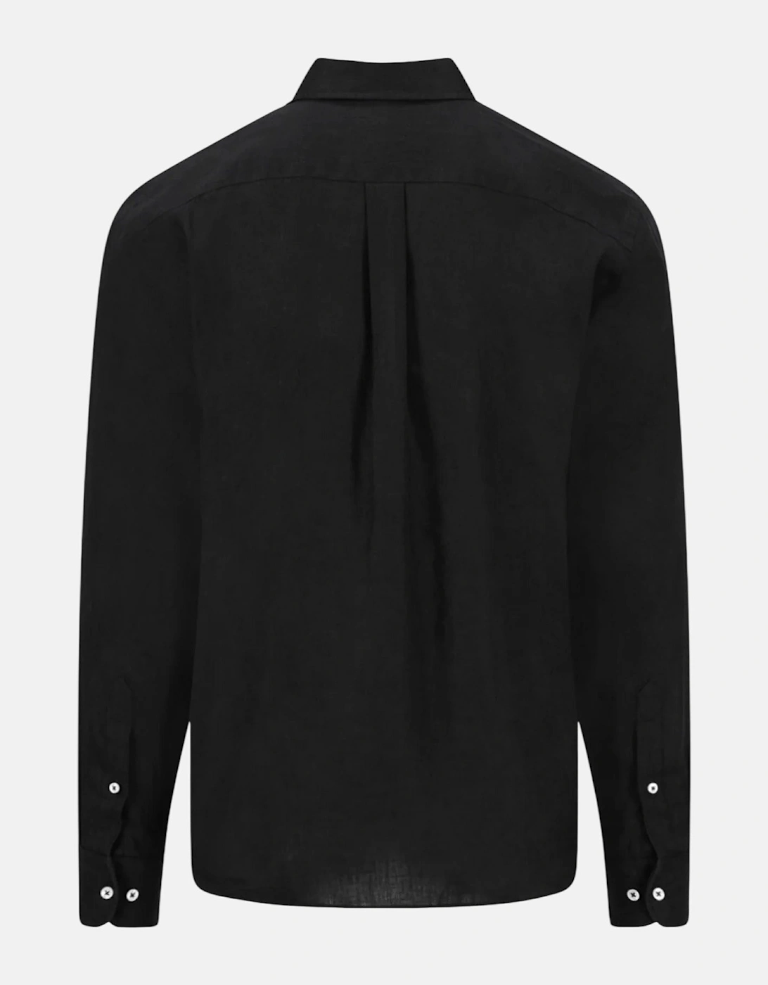 Pure Linen Button Down Shirt Black