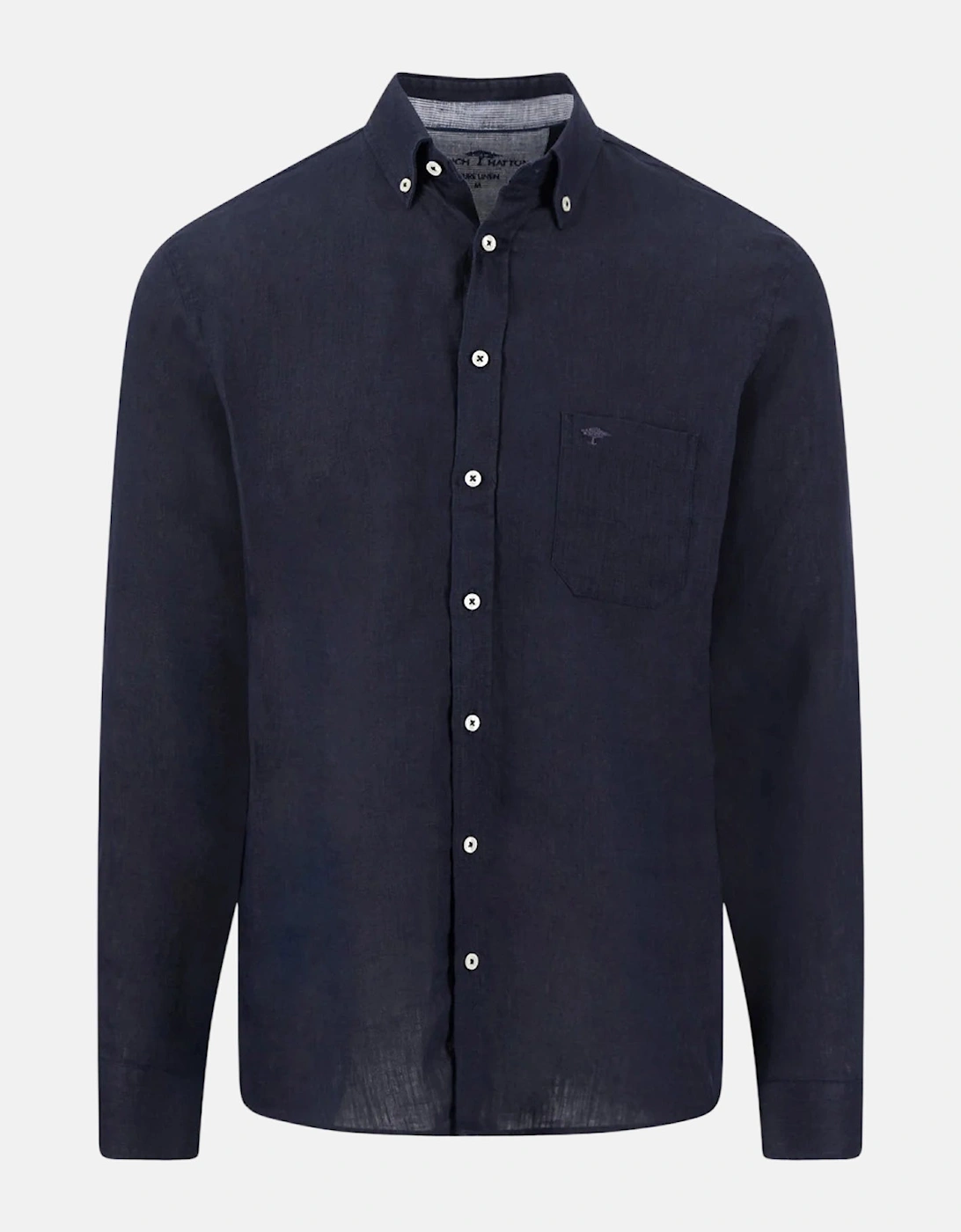 Pure Linen Button Down Shirt Navy, 3 of 2