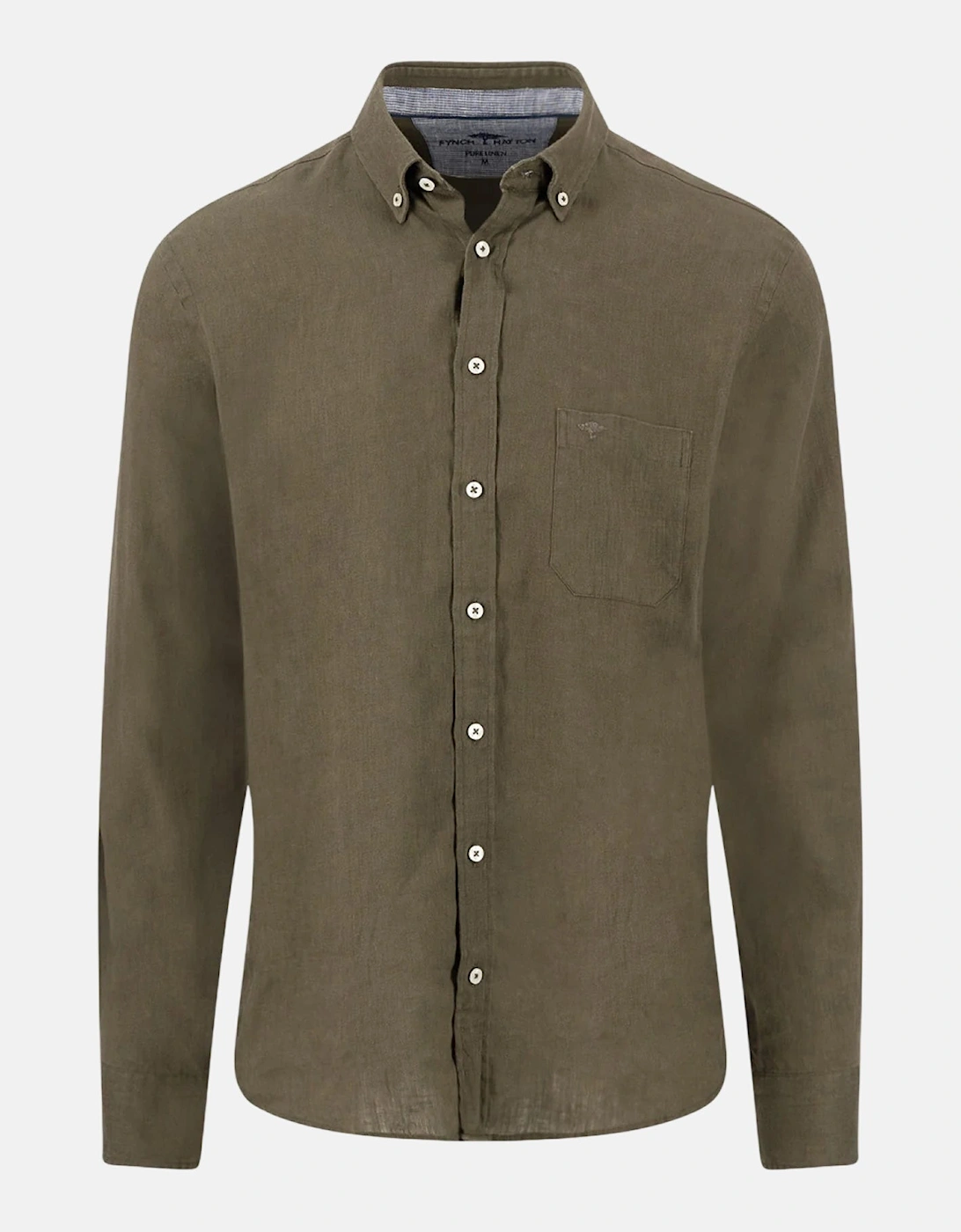 Pure Linen Button Down Shirt Dark Khaki, 3 of 2