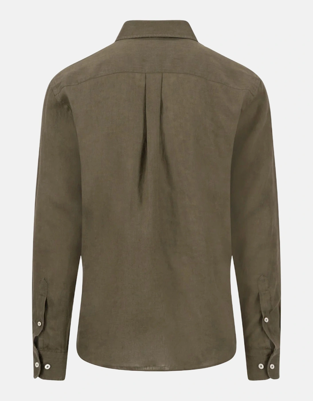 Pure Linen Button Down Shirt Dark Khaki