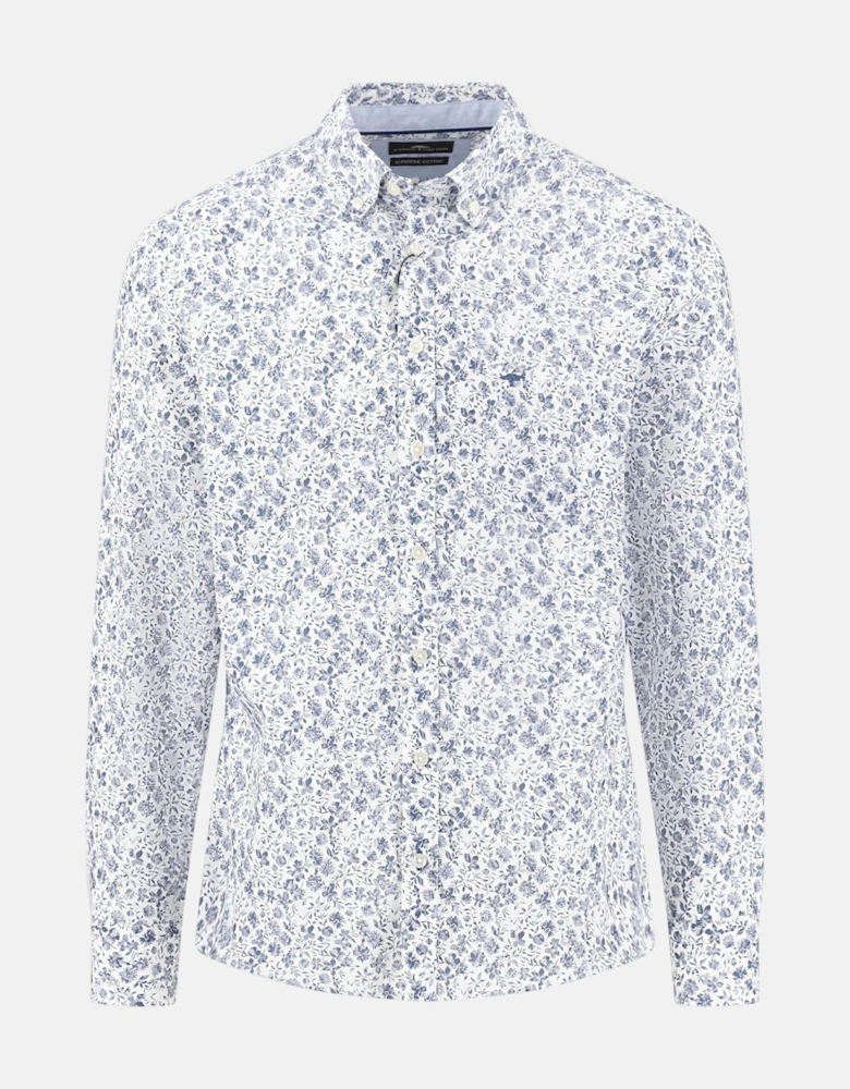 All-Over Floral Print Button Down Shirt Horizon