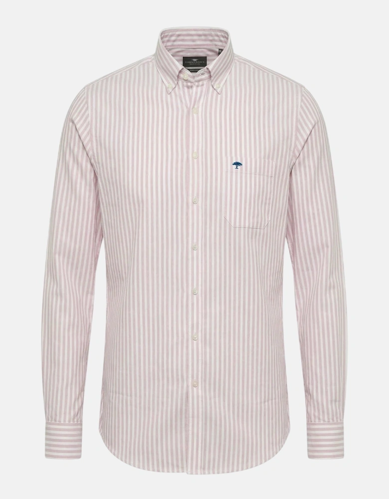 Cotton Oxford Stripe Button Down Shirt Magnolia