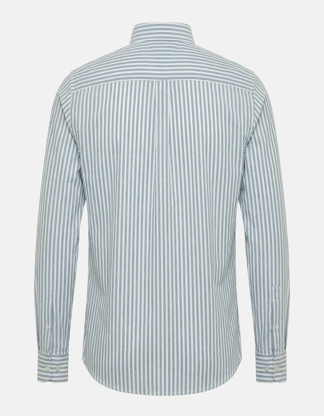 Cotton Oxford Stripe Button Down Shirt Harbour Blue