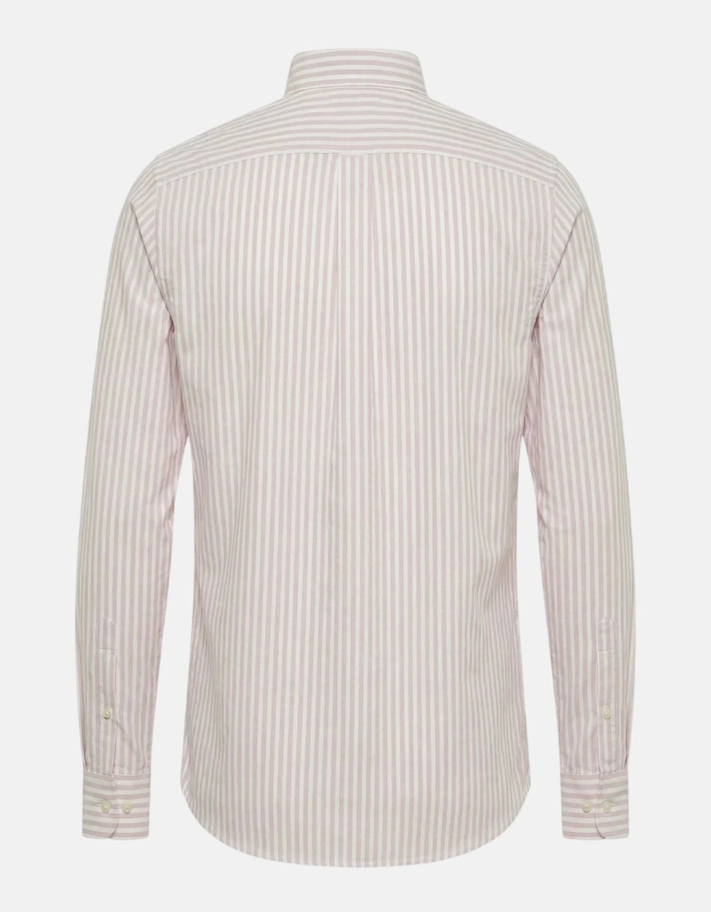 Cotton Oxford Stripe Button Down Shirt Magnolia