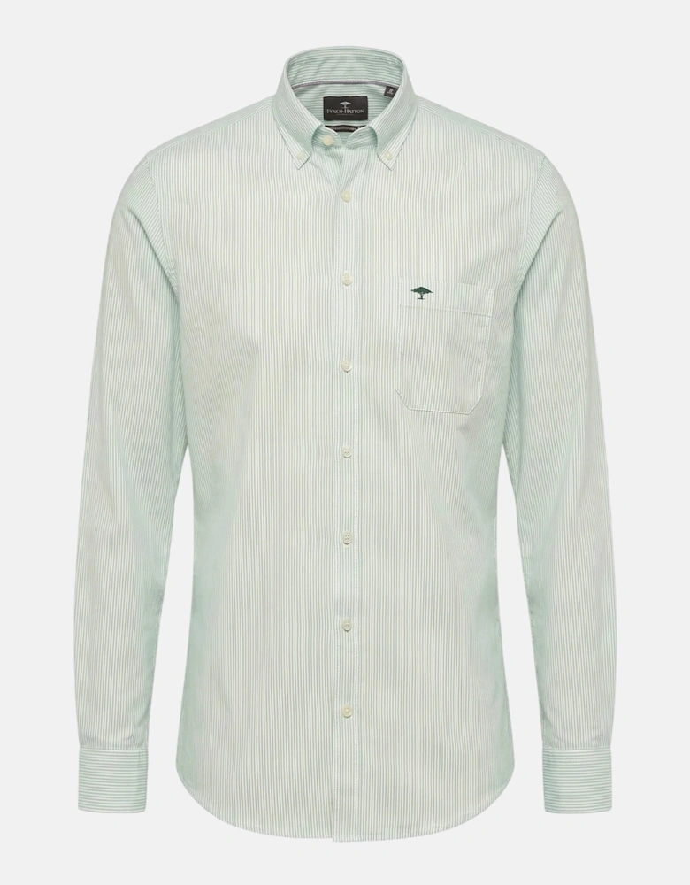 Washed Oxford Bengal Stripe Button Down Shirt Mint