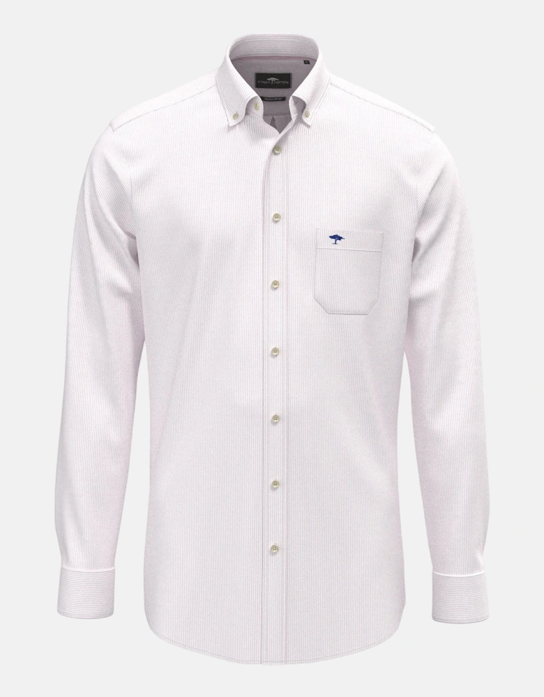 Washed Oxford Bengal Stripe Button Down Shirt Magnolia