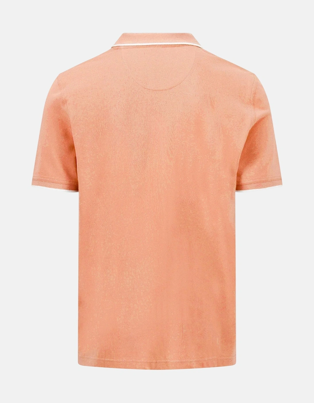 Contrast Tipped 2-Ply Cotton Polo Shirt Tangerine