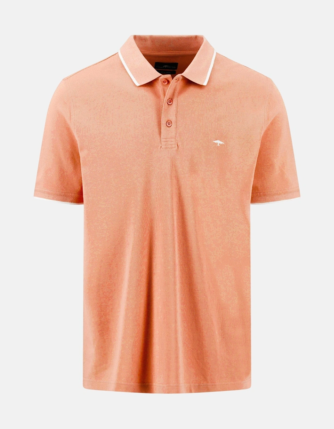 Contrast Tipped 2-Ply Cotton Polo Shirt Tangerine, 3 of 2