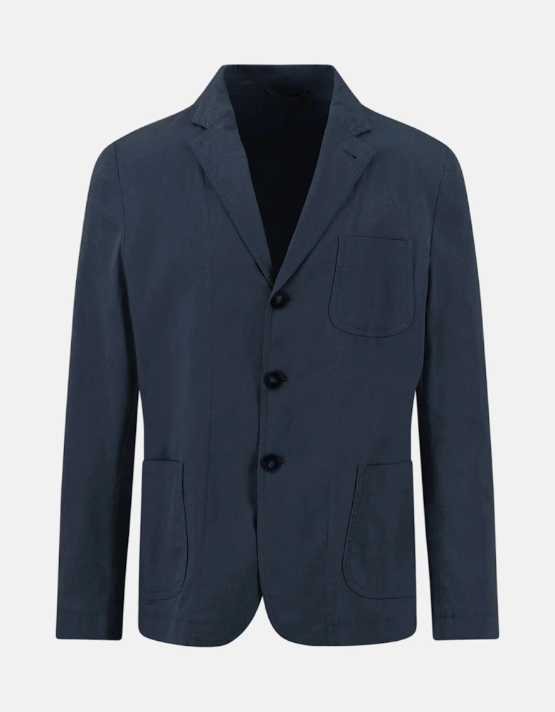 Stretch Cotton Patch Pocket Blazer Dark Navy