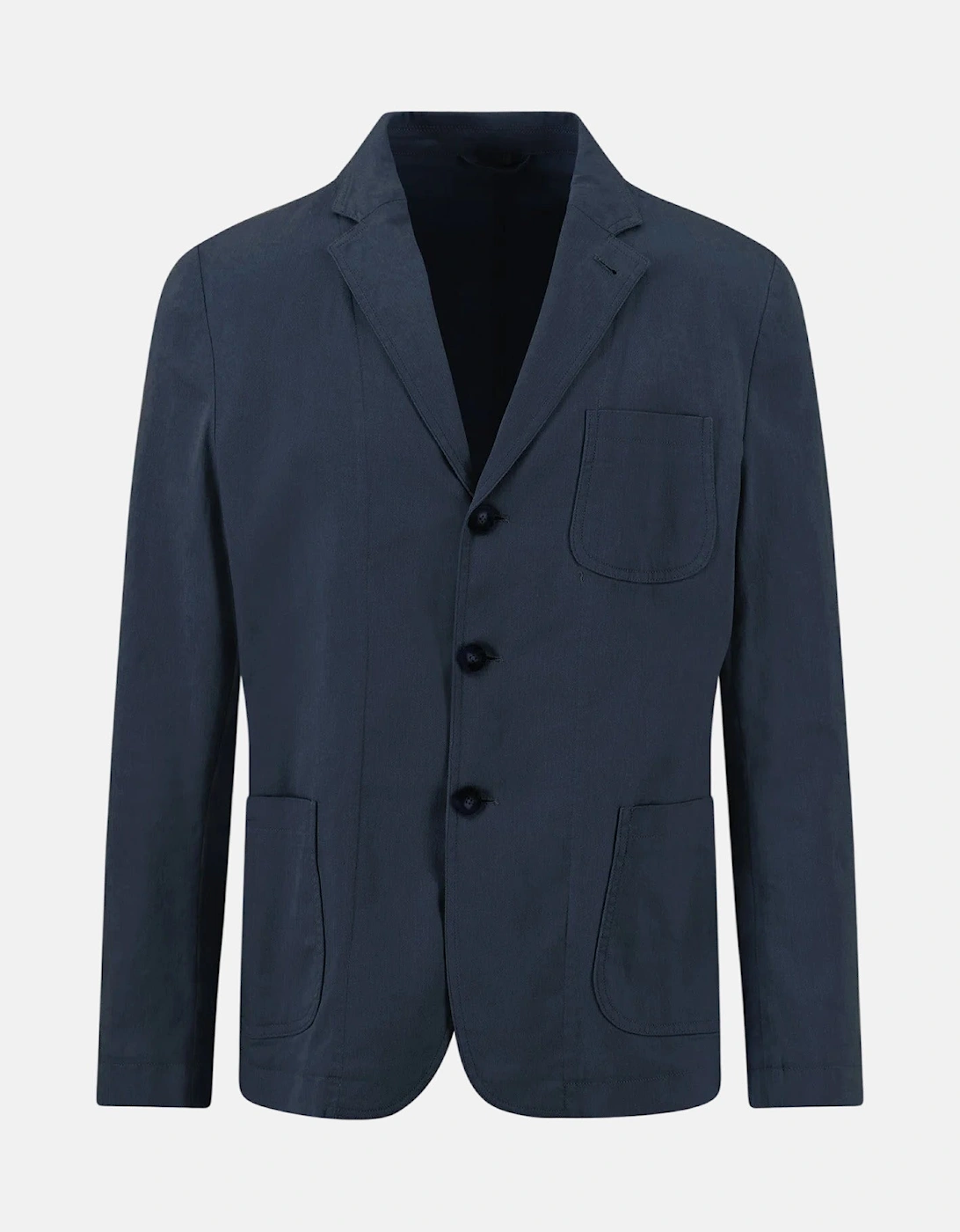 Stretch Cotton Patch Pocket Blazer Dark Navy
