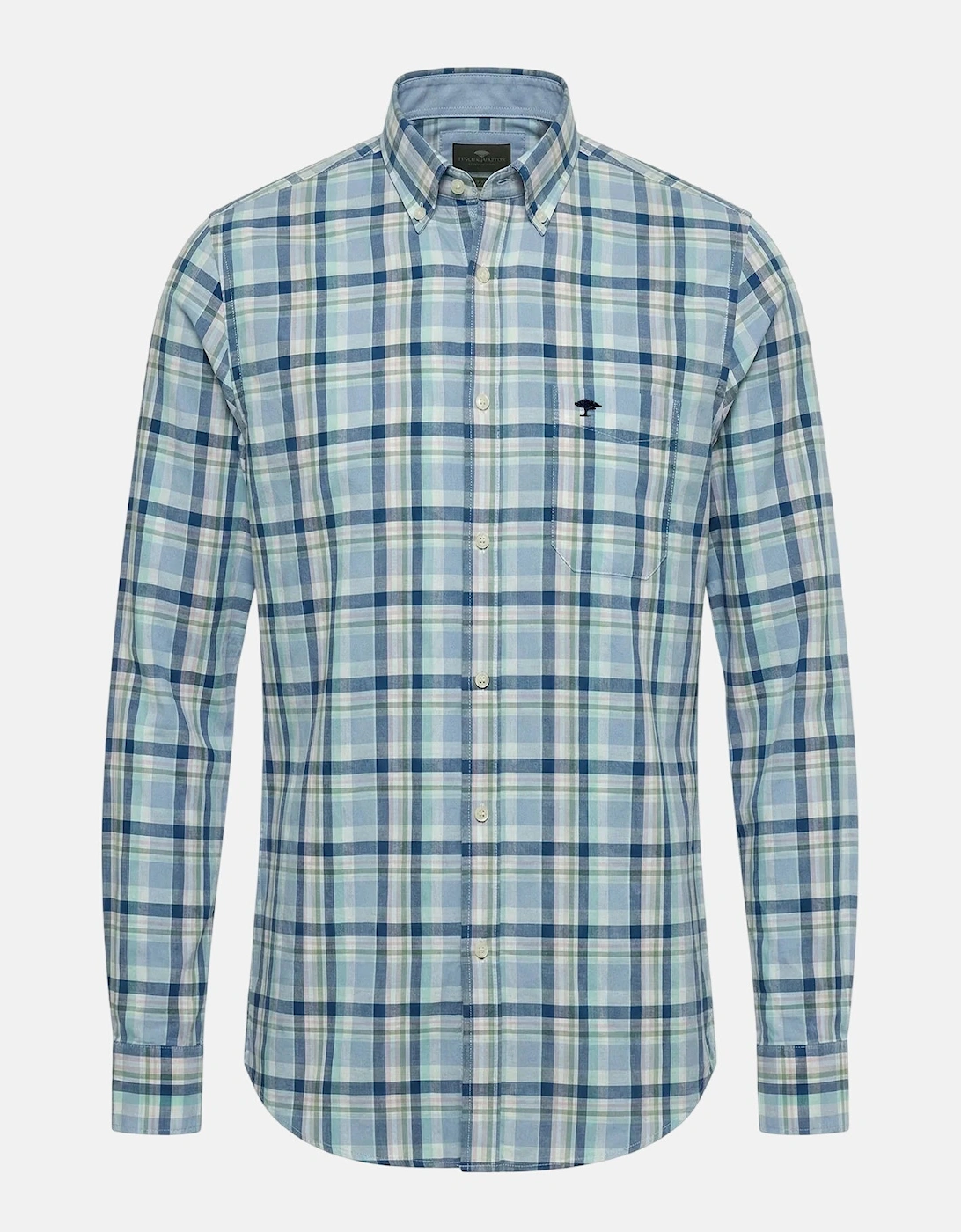 Washed Oxford Check Button Down Shirt Mint, 3 of 2