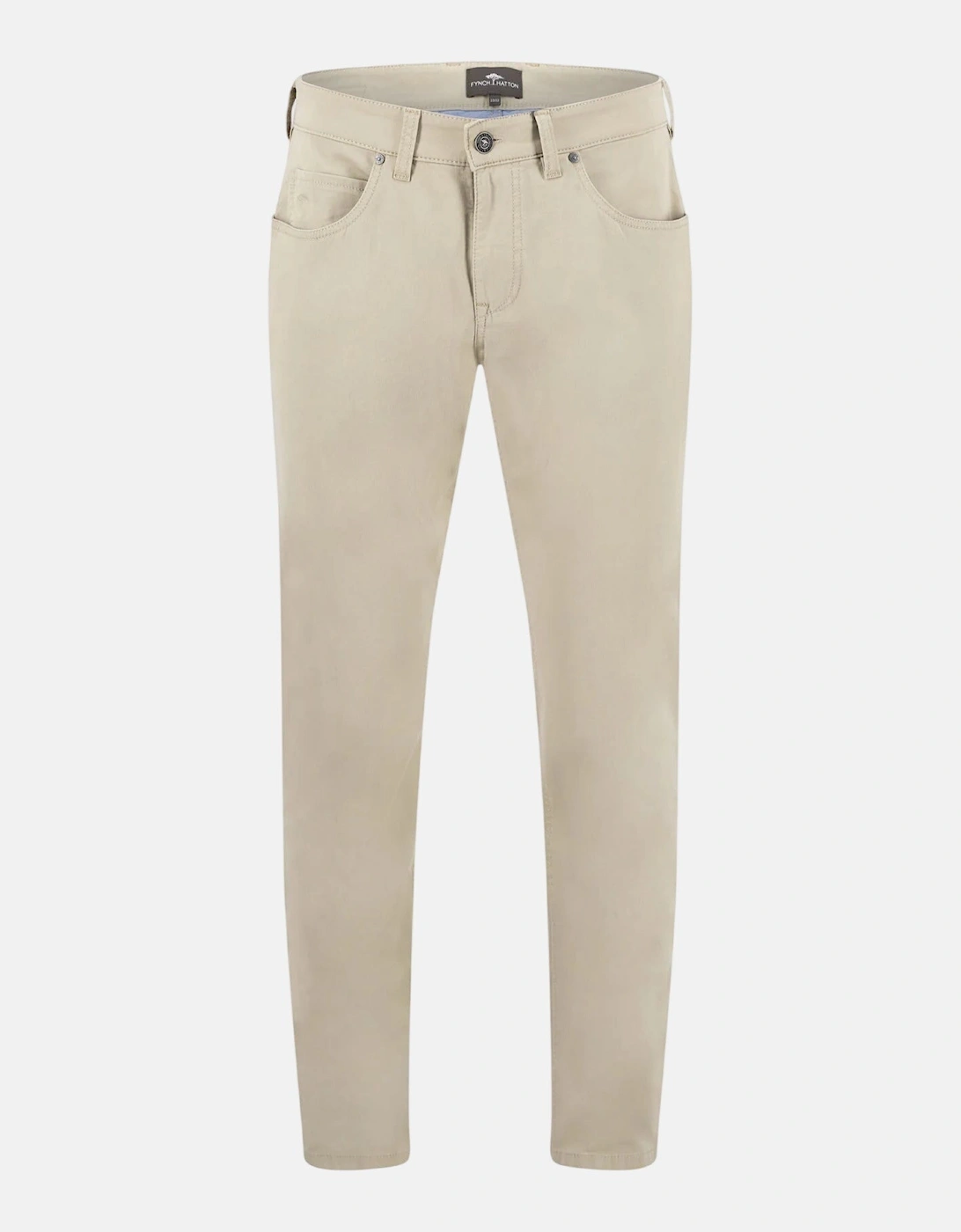Five Pocket Stretch Cotton Chinos Beige
