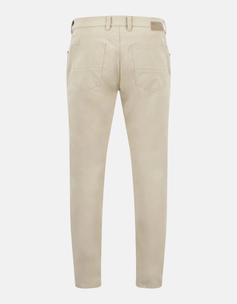Five Pocket Stretch Cotton Chinos Beige