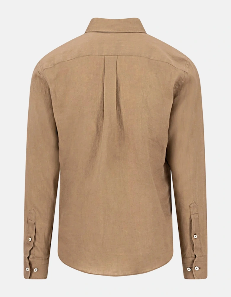 Pure Linen Button Down Shirt Affogato