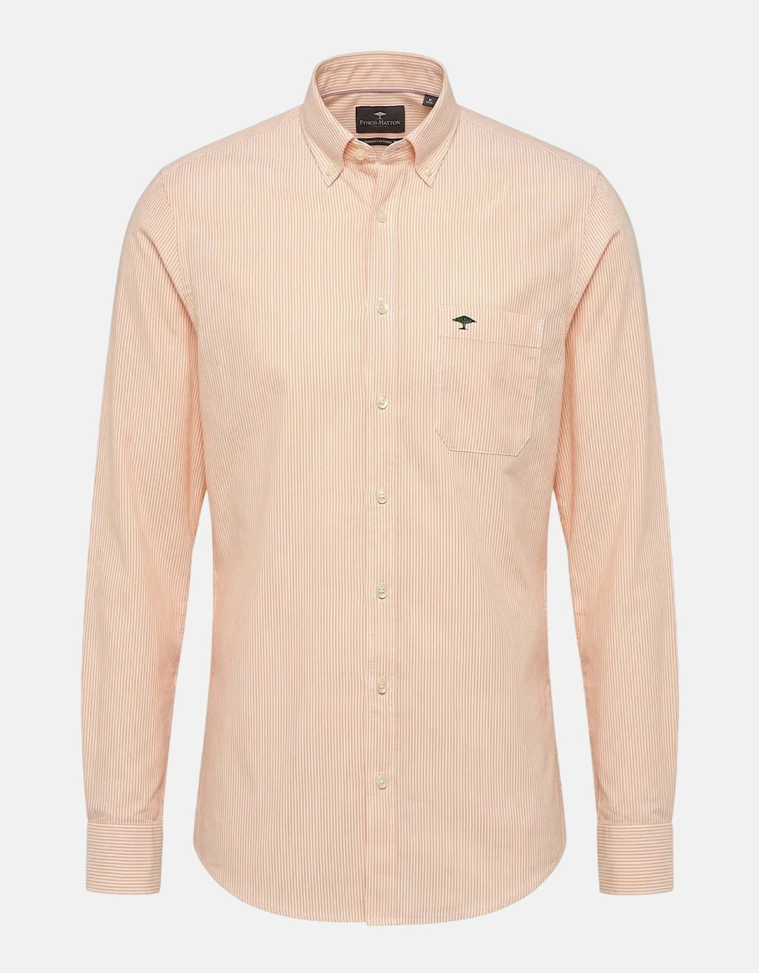 Washed Oxford Bengal Stripe Button Down Shirt Tangerine, 3 of 2