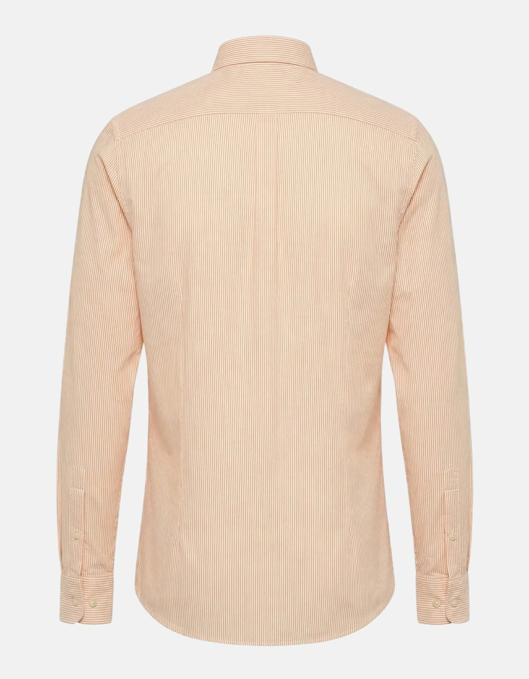 Washed Oxford Bengal Stripe Button Down Shirt Tangerine