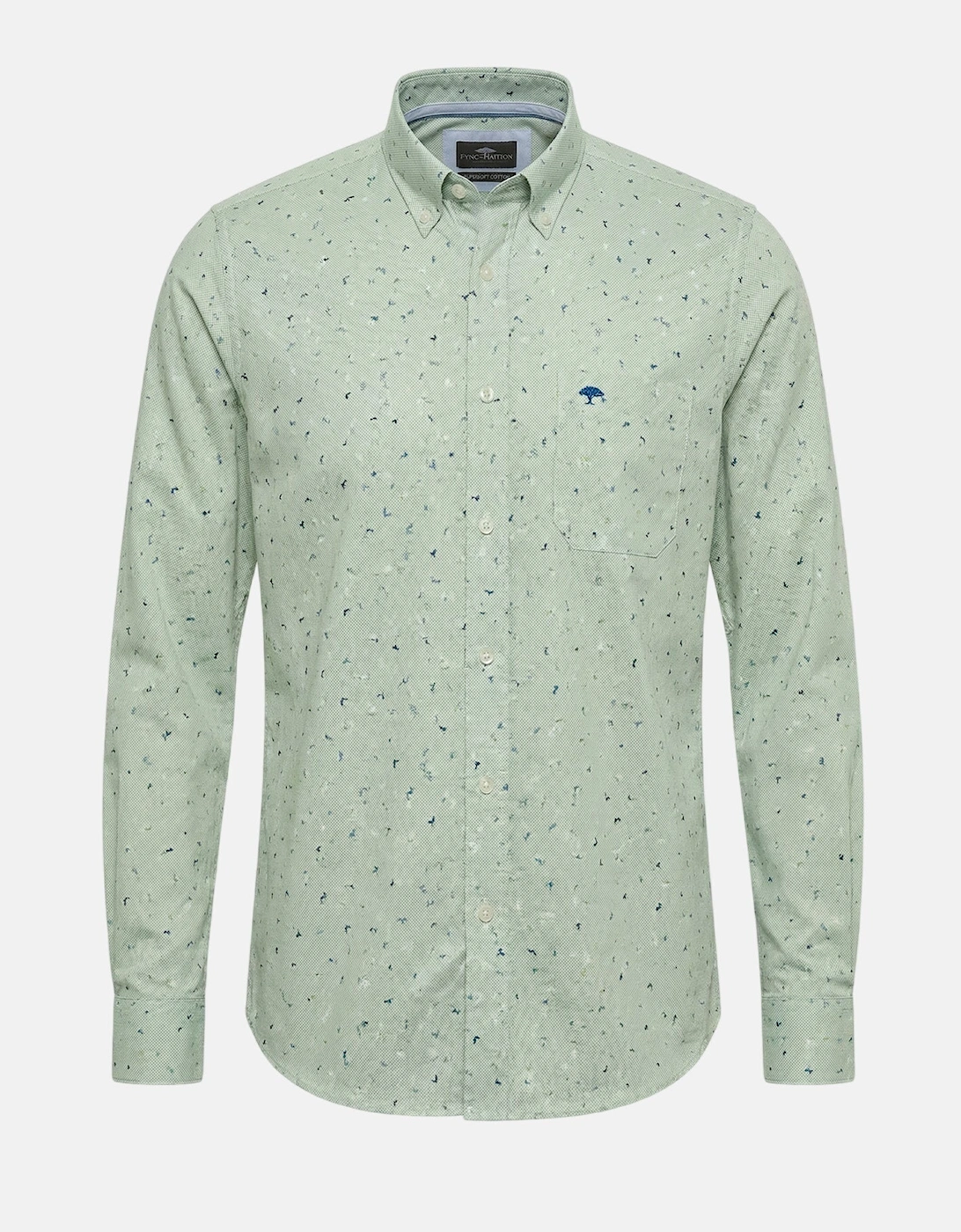 Flower Print Button Down Shirt Avocado, 3 of 2