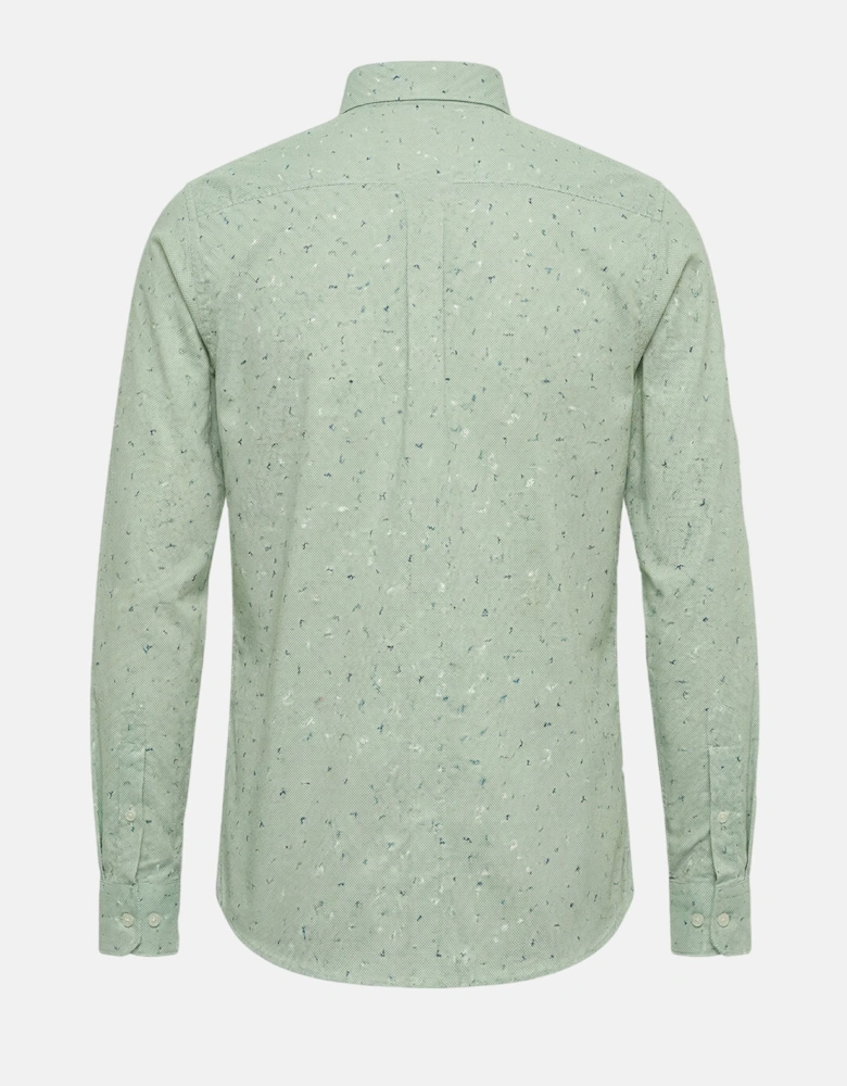 Flower Print Button Down Shirt Avocado
